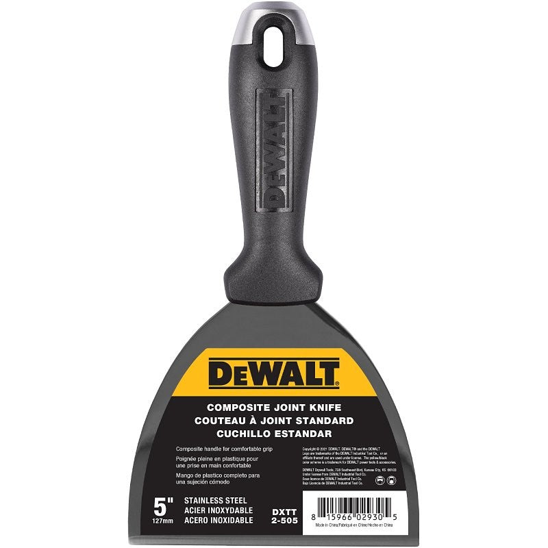 DEWALT DXTT-2-505 Joint Knife, 5 in W Blade, Stainless Steel Blade, Precision Ground Blade, Composite Handle (Pack of 4)