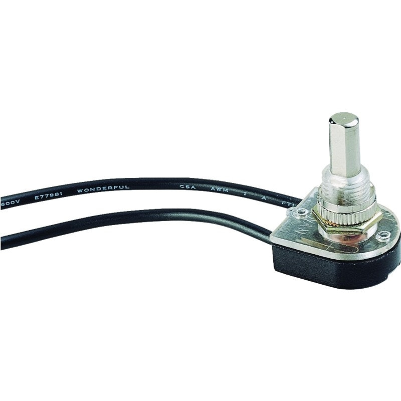 Gardner Bender GSW-24 Pushbutton Switch, 1/3/6 A, 125/250 V, SPST, Lead Wire Terminal, Plastic Housing Material, Chrome