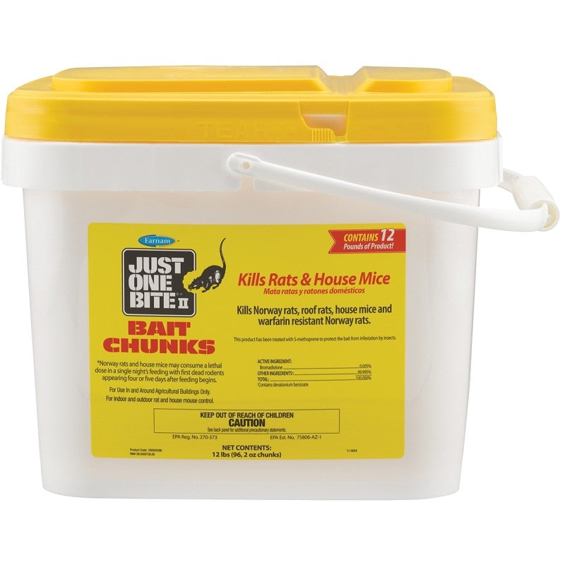 Starbar Just One Bite 100504298 Mouse and Rat Killer, Solid, 12 lb Pail