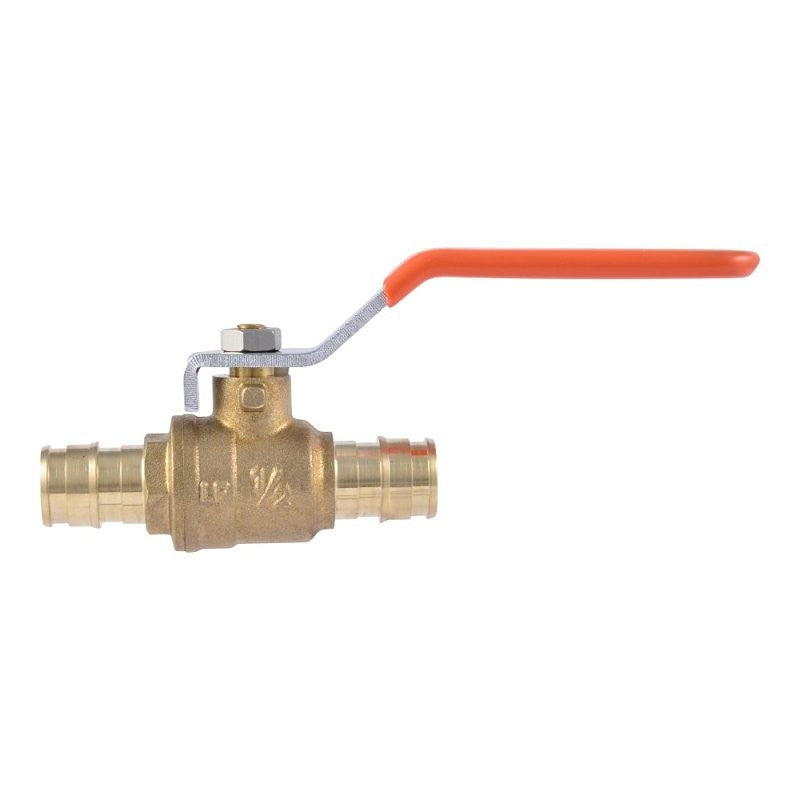 SharkBite UAB22461LFA Ball Valve, 1/2 in Connection, Barb, 160 psi Pressure, Brass Body