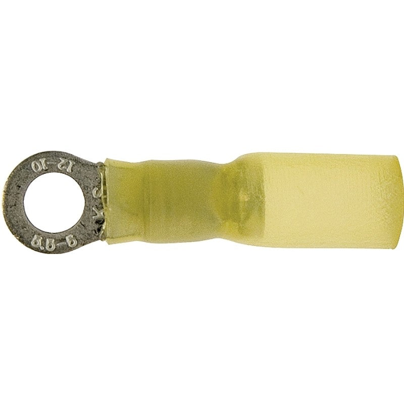 Calterm 65723 Ring Terminal, 12 to 10 AWG Wire, Copper Contact, Yellow