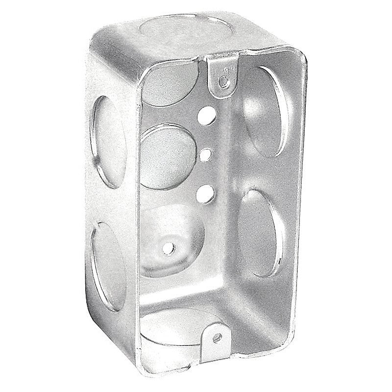 Southwire G19281-3/4-UPC Deep-Drawn Handy Box, 7-Knockout, 1/2, 3/4 in Knockout, Steel, Silver, Galvanized
