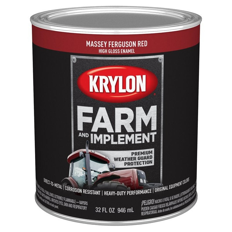 Krylon K02026008 Farm and Implement Paint, 1 qt, Red, Liquid (Pack of 2)