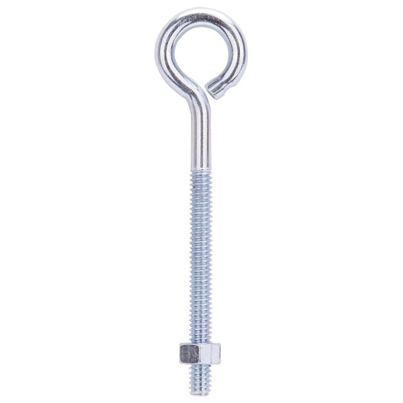 ProSource LR272 Eye Bolt, 6.4 mm Thread, Machine Thread, 2-3/8 in L Thread, 1 in Dia Eye, 146 lb Working Load, Steel (Pack of 20)