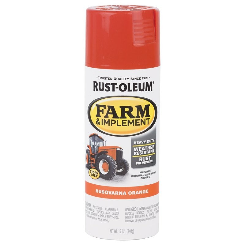 Rust-Oleum 303472 Enamel Spray Paint, Gloss, Husqvarna Orange, 12 oz, Can