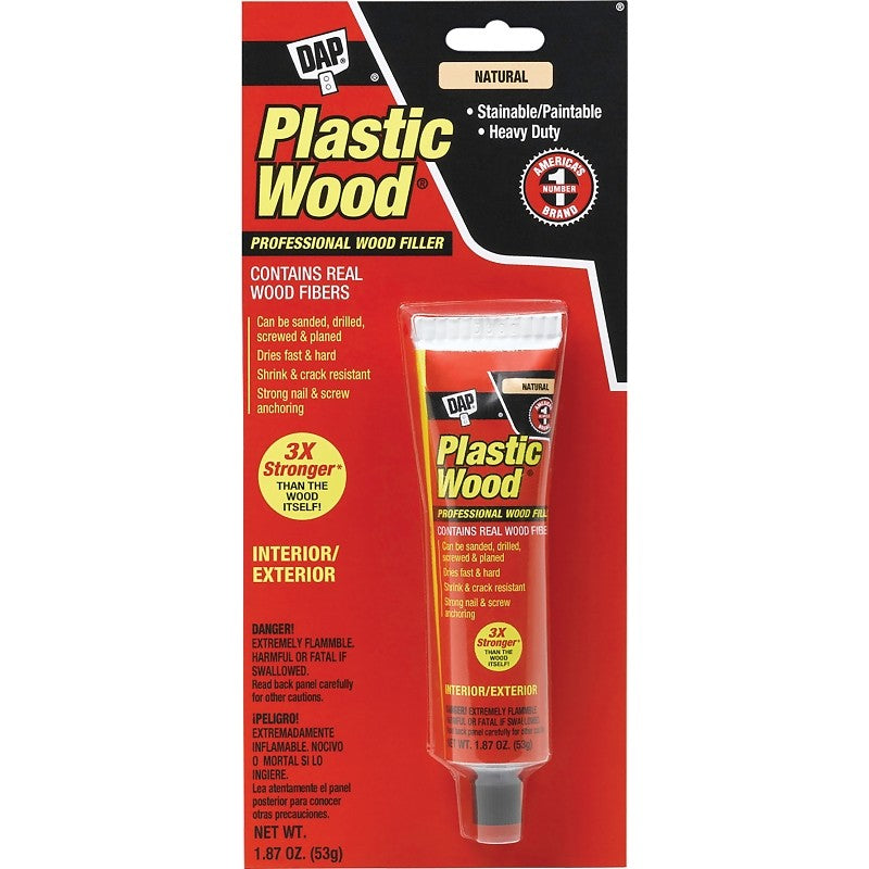 DAP 21510 Wood Filler, Natural, Paste, Strong Solvent, 1.87 oz (Pack of 6)