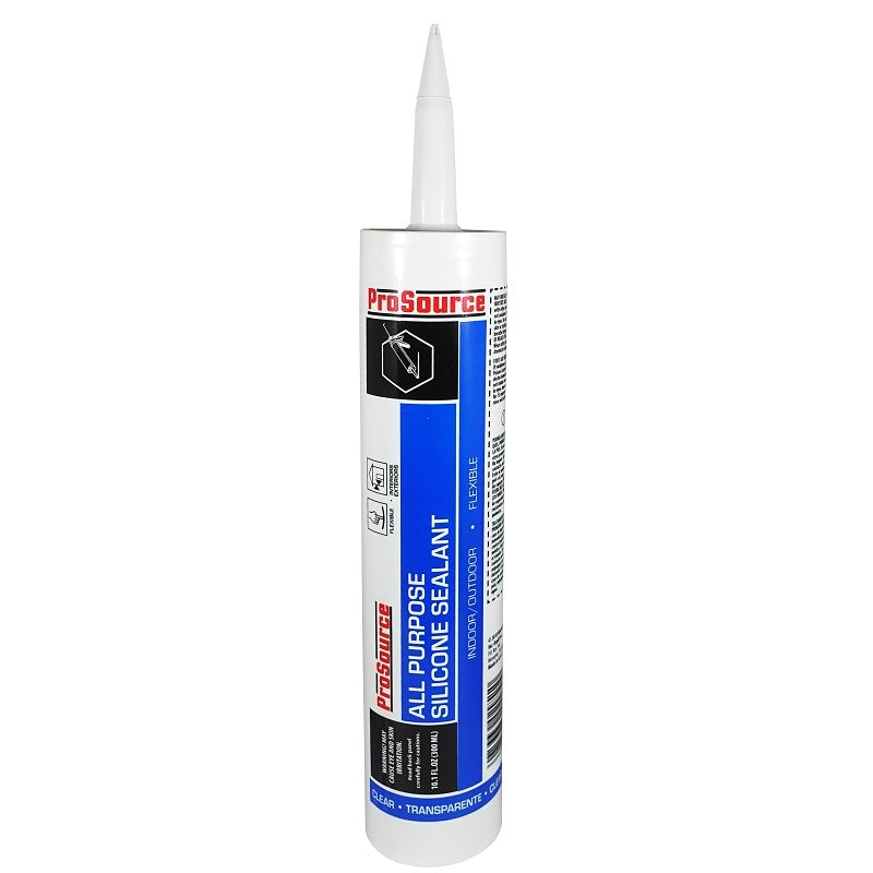 ProSource 68510 All Purpose Silicone Sealant, Clear, 10.1 oz Cartridge
