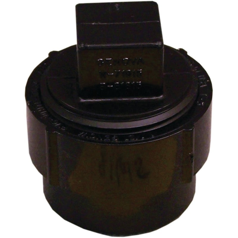 Canplas 103703ASBC Cleanout Body with Plug, 3 in, FNPT x Spigot, ABS, Black, SCH 40 Schedule