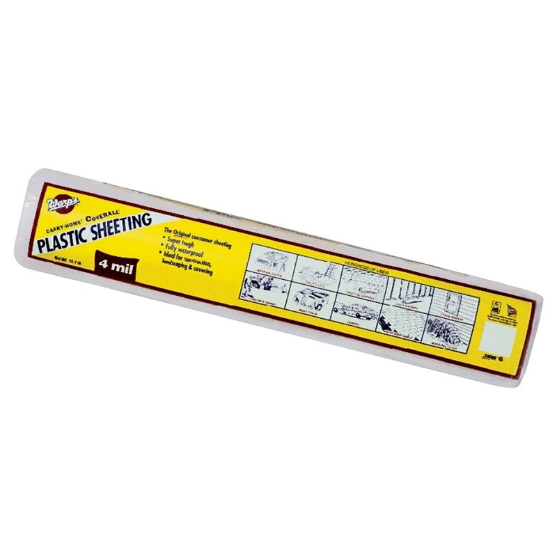 Warp's Carry-Home Coverall 4CH350 Consumer Sheeting, 50 ft L, 3 ft W, 4 mil Thick, Plastic, Clear (Pack of 6)