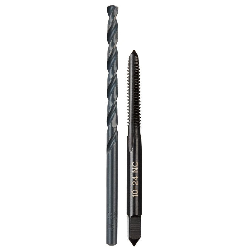 Milwaukee 49-57-5525 Drill and Tap Bit, HCS, Black Oxide, Specifications: #10-24 NC Straight Flute Plug Tap, #25 Drill