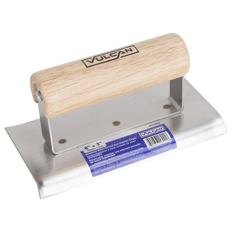 Vulcan 16921 Concrete Edger, 6 in L Blade, 3 in W Blade, 3/8 in Lip, 1/4 in Lip Radius