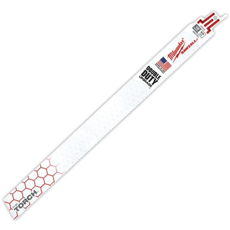 Milwaukee 48-00-5714 Reciprocating Saw Blade, 1 in W, 12 in L, 10 TPI, Bi-Metal Cutting Edge