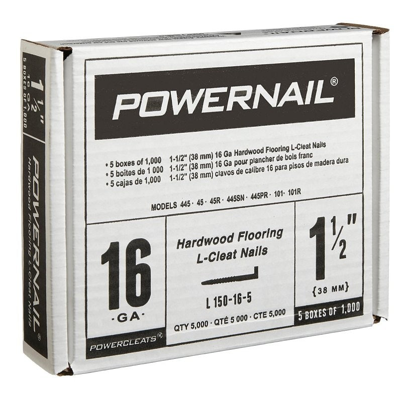 Powernail Powercleats L150165 Floor Nail, 1-1/2 in L, 16 ga, Steel (Pack of 5)