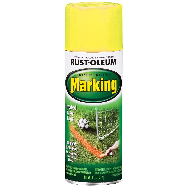 Rust-Oleum 1997830 Inverted Marking Spray Paint, Flat, Bright Yellow, 11 oz, Can