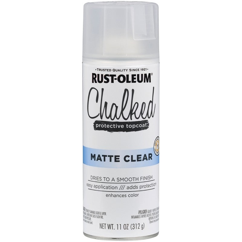 Rust-Oleum 302599 Chalk Spray Paint, Ultra Matte, Clear, 12 oz, Can