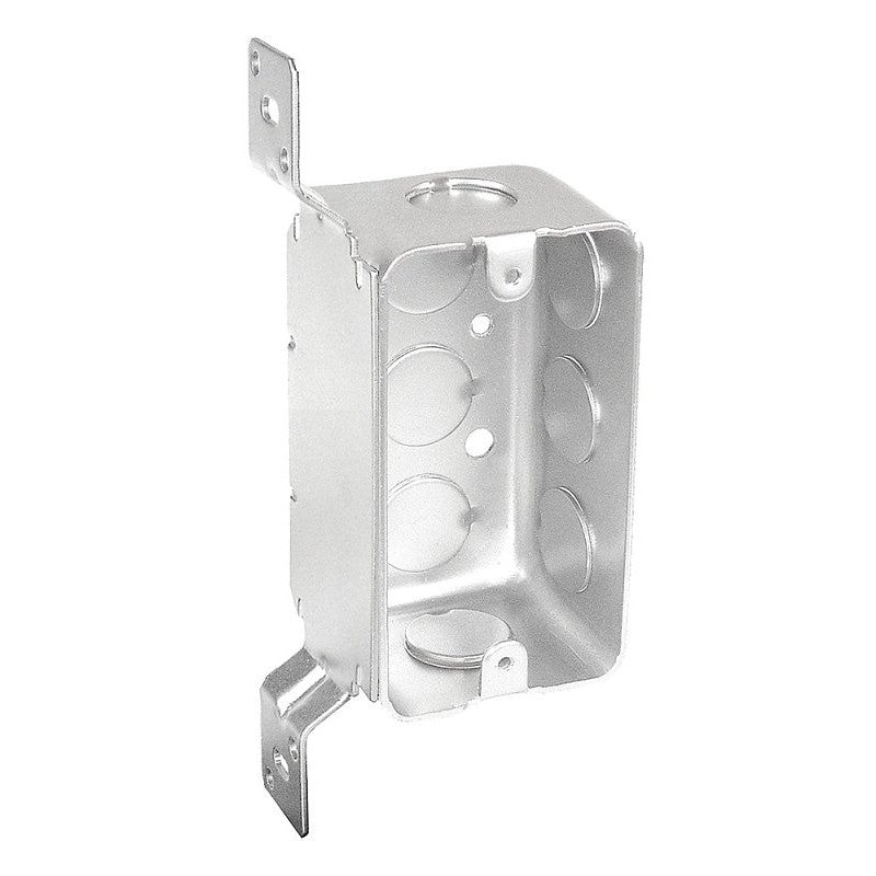 Southwire G19281-F-UPC Handy Box, 1-Gang, 8-Knockout, 1/2 in Knockout, Steel, Silver, Galvanized, Stud Side