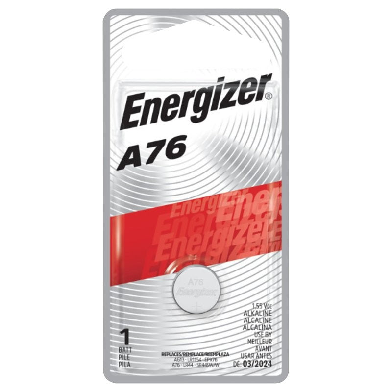 Energizer A76BPZ Battery, 1.5 V Battery, 118 mAh, A76 Battery, Alkaline, Manganese Dioxide