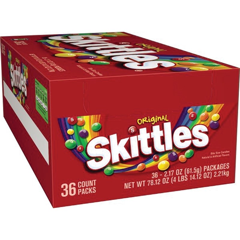 Skittles SKIT36 Candy, Assorted Fruits Flavor, 2.17 oz Bag (Pack of 36)