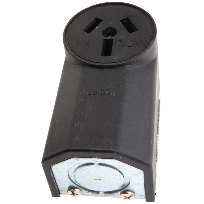 Forney 58499 Electrical Receptacle, 125/250 V, 50 A, 2-Pole, Black
