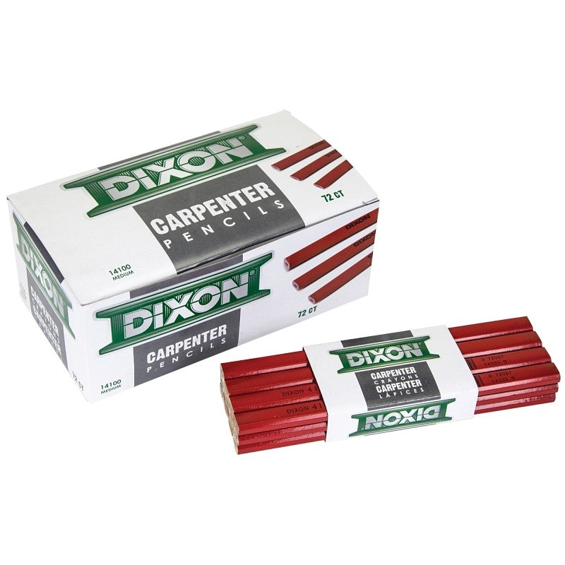 Dixon Ticonderoga 14100 Carpenter Pencil, Black/Red, 7 in L (Pack of 12)