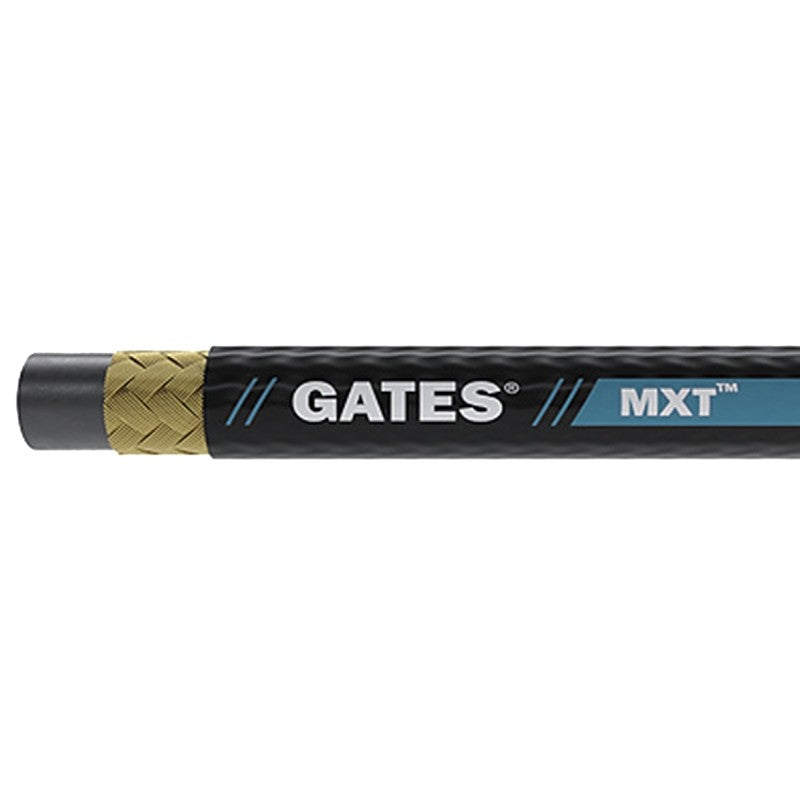 Gates MXT MEGASYS 85048 Wire Braid Hose, 0.8 in OD, 1/2 in ID, 50 ft L, 4000 psi Pressure, Synthetic Rubber, Black