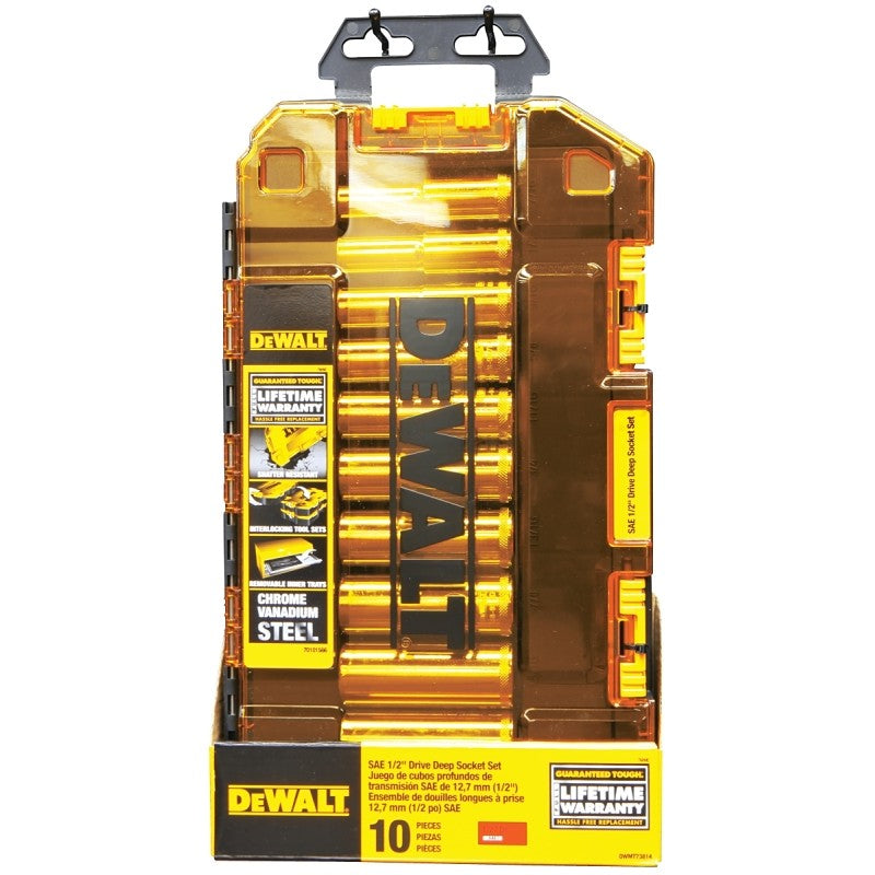 DEWALT DWMT73814 Series Socket Set, Chrome Vanadium Steel, Chrome