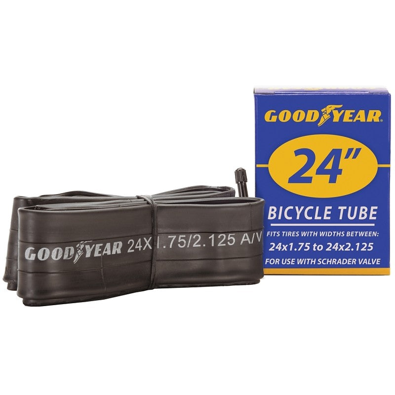 Kent 91078 Bicycle Tube, Butyl Rubber, Black, For: 24 x 1-3/4 in to 2-1/8 in W Bicycle Tires