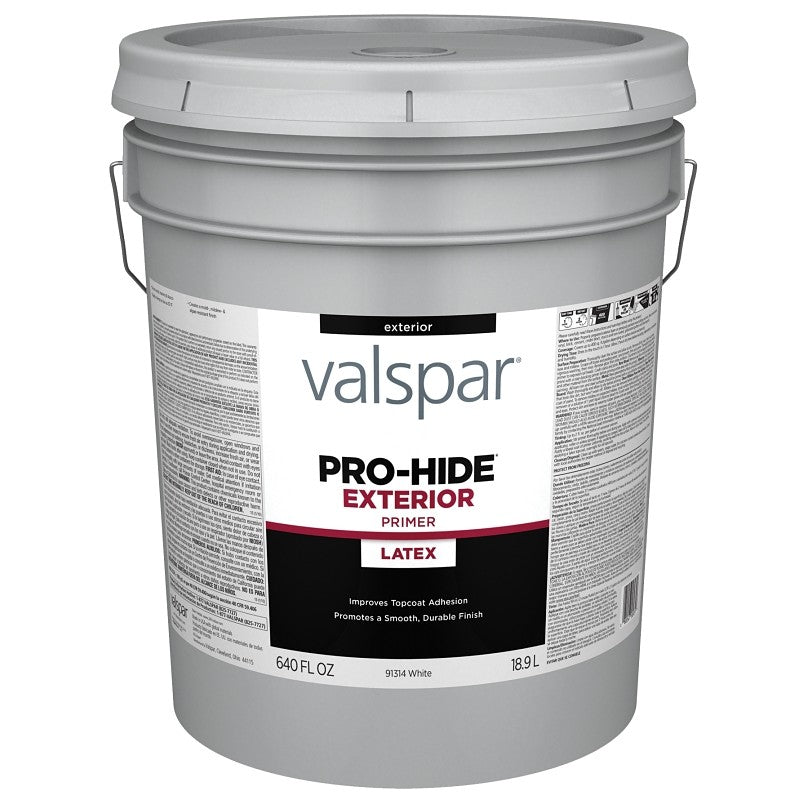 Valspar PRO-HIDE 91314 Series 028.0091314.008 Exterior Primer, White, 5 gal, Pail