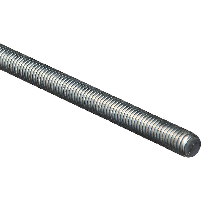National Hardware N179-614 Threaded Rod, 7/16-14 Thread, 72 in L, A Grade, Steel, Zinc, UNC Thread