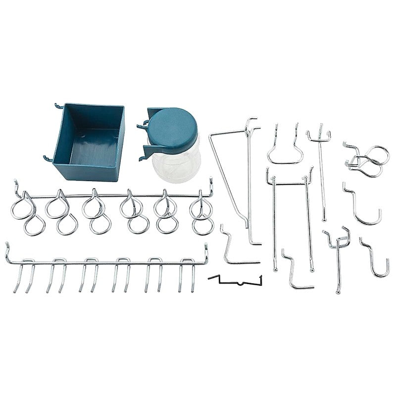 National Hardware N112-058 Series Peg Hook Assortment, 1/8, 1/4 in Opening, Steel, Zinc