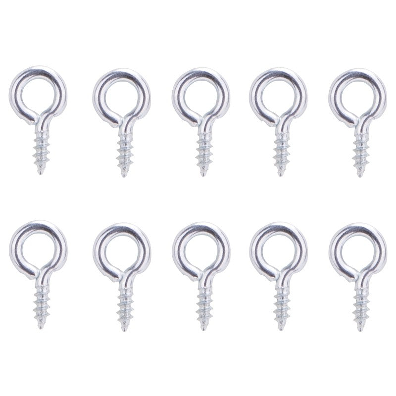 ProSource LR-227-PS Screw Eye, 2 mm Dia Wire, 2.5 mm Thread, 15/64 in L Thread, 5/8 in OAL, 25 lb Working Load, Steel