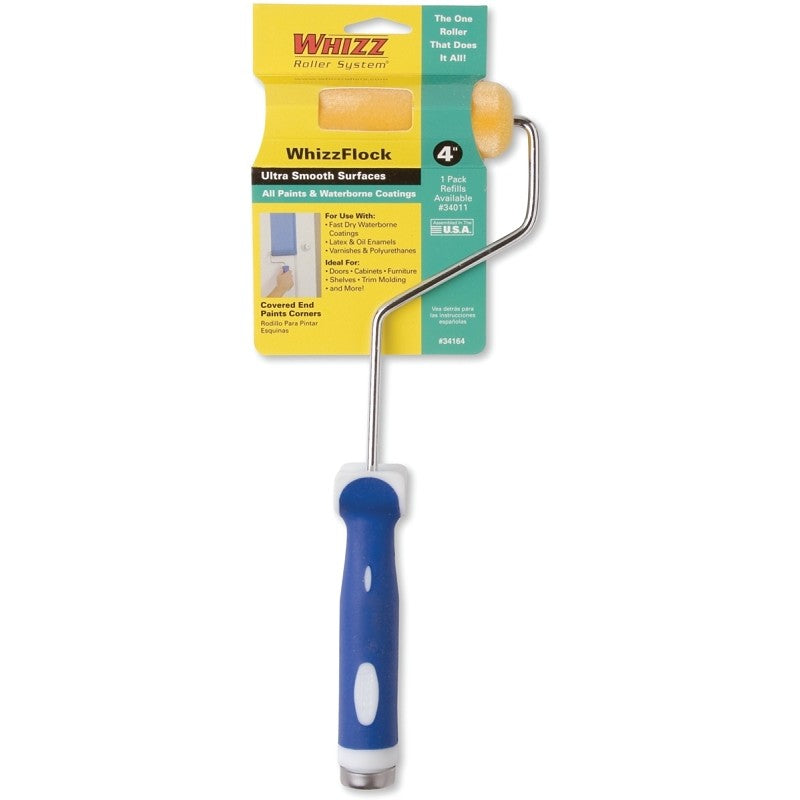Whizz 34164 Mini Roller, Flock Roller, Soft Touch Handle, 4 in L Roller