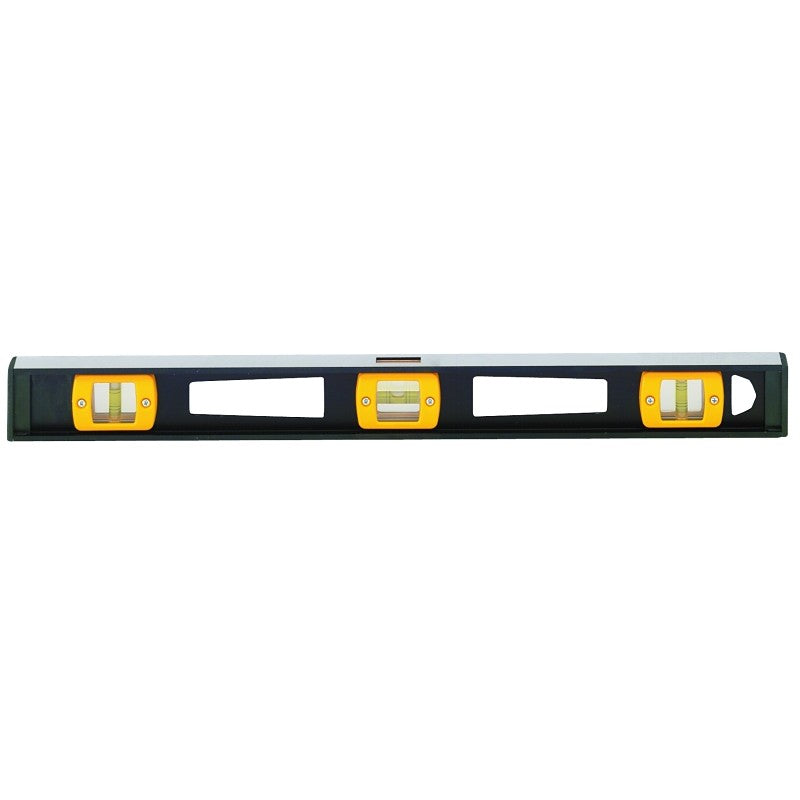Johnson 3748 I-Beam Level, 48 in L, 3-Vial, 2-Hang Hole, Non-Magnetic, Aluminum, Black