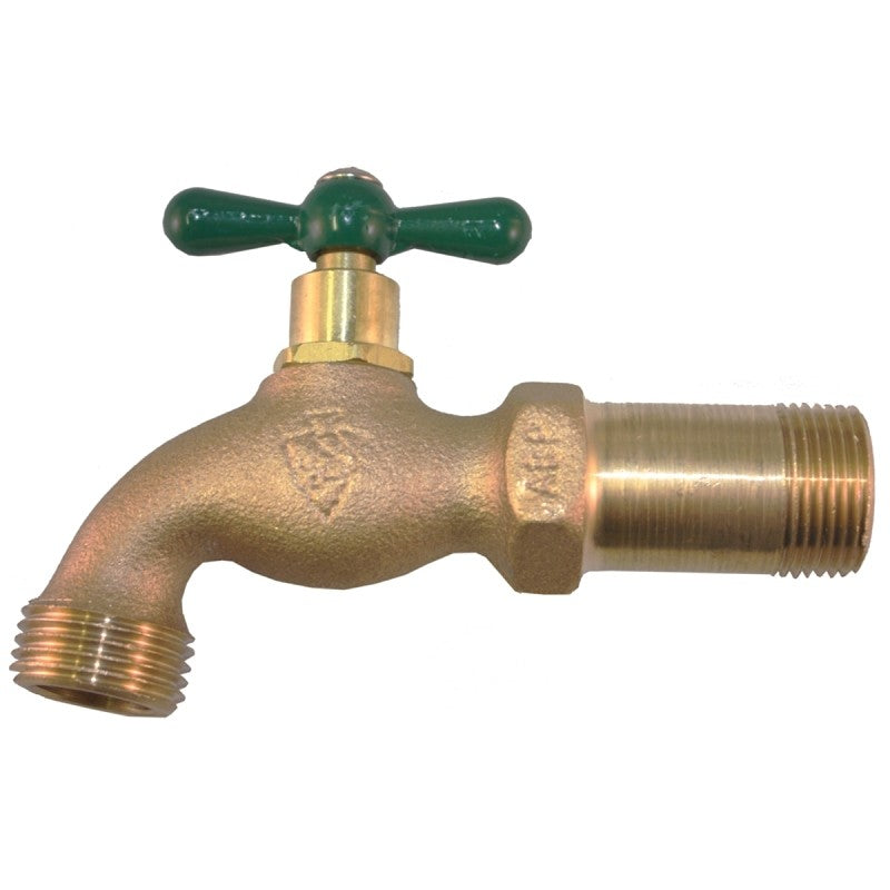 Arrowhead Brass 202LF Standard Hose Bibb, 3/4 x 3/4 in Connection, MIP x Male Hose, 8 to 9 gpm, 125 psi Pressure, Rough