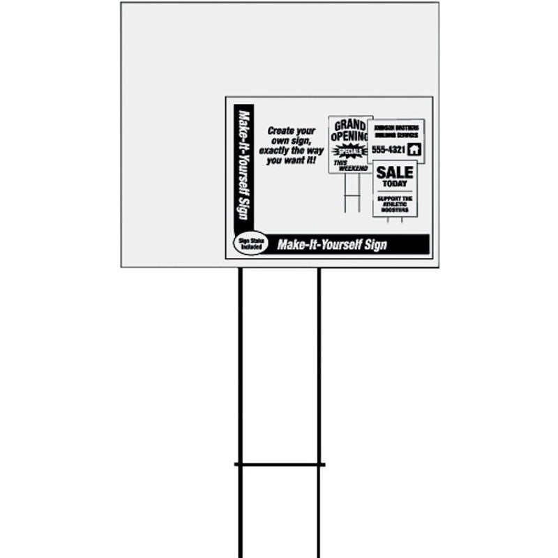 Hy-Ko LBL-7 Lawn Sign, Blank, Plastic, 24 in W x 19 in H Dimensions