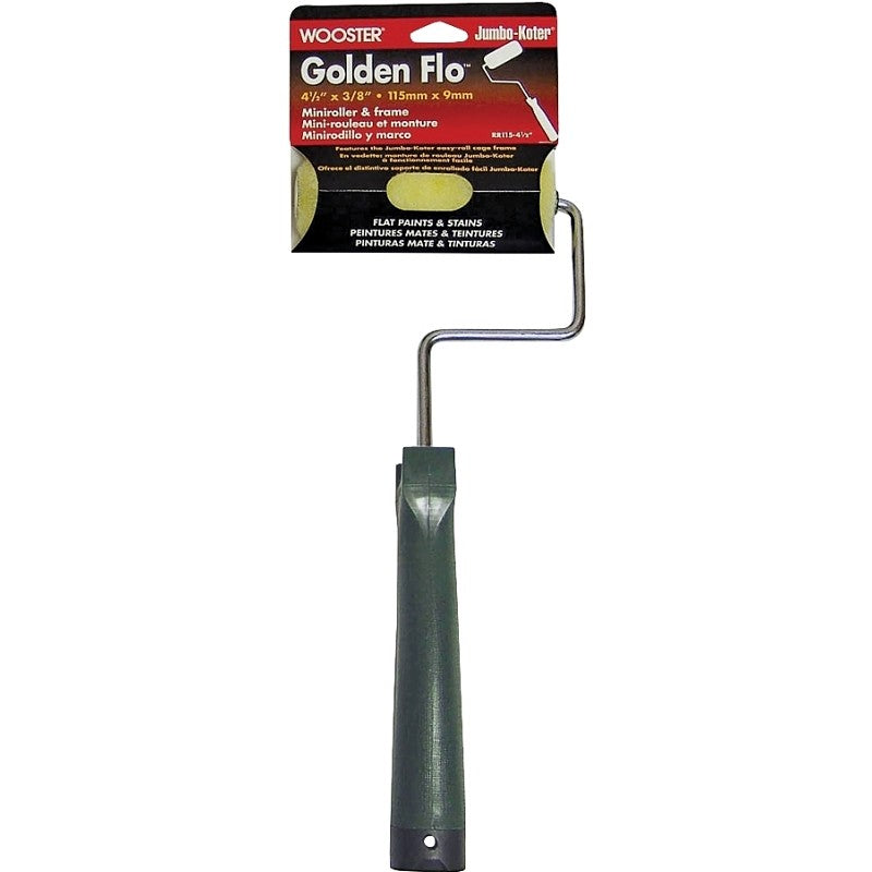 Wooster Jumbo-Koter Golden Flo RR115-4 1/2 Frame and Cover, 3/8 in Nap, Fabric Cover, Sher-Grip Handle