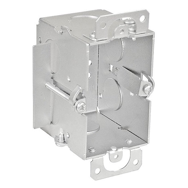 Southwire G601-OW-UPC Switch Box, 1-Gang, 8-Knockout, 1/2 in Knockout, Steel, Silver, Galvanized