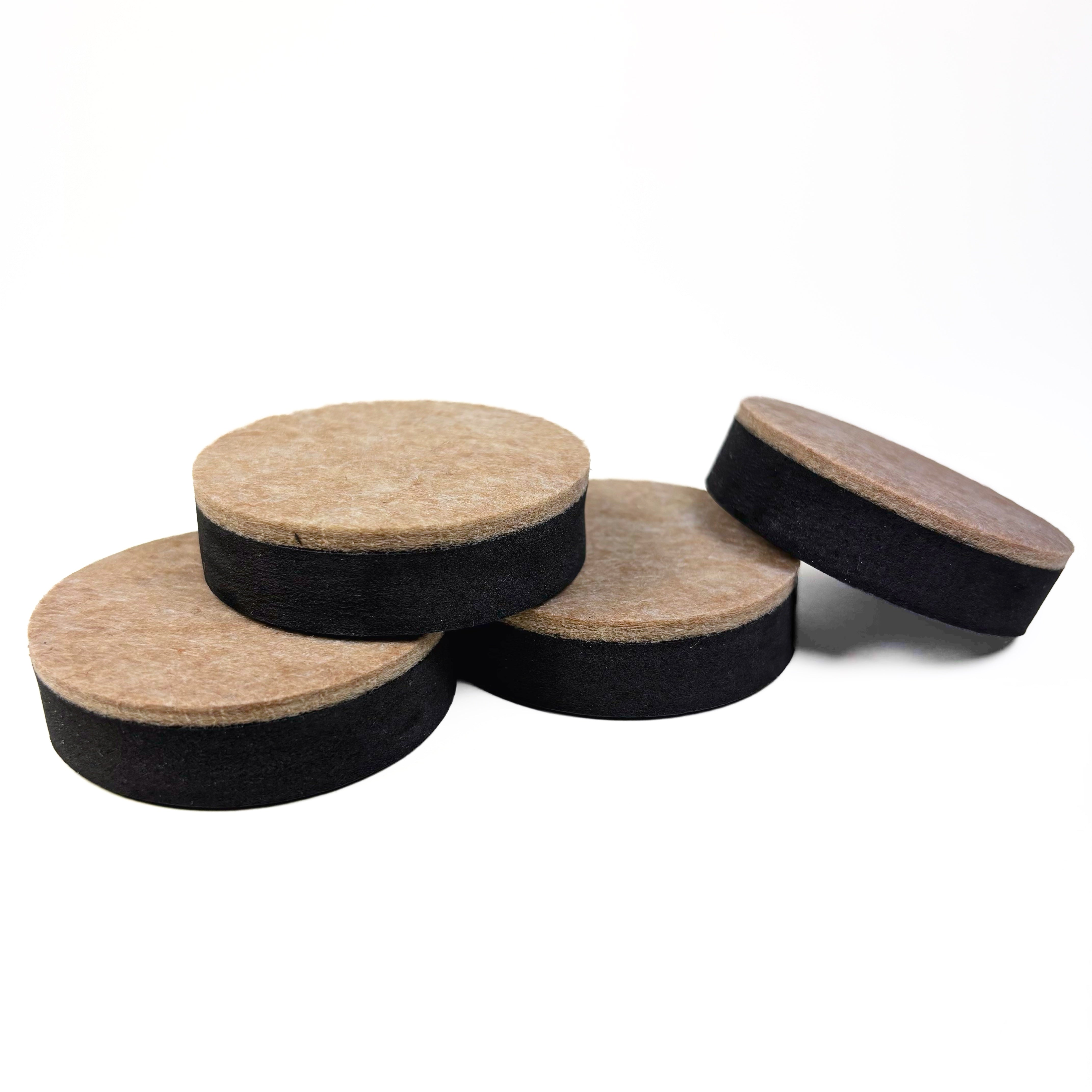 Self Leveling Felt Bottom Furniture Sliders 2-1/2 Inch Round Brown 4 Pack (POS)