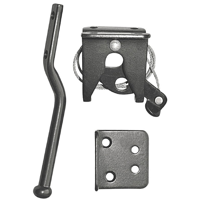 Nuvo Iron LCWSLBLK Gate Latch, 6-1/2 in L, 3-1/2 in W, Galvanized Steel, Black