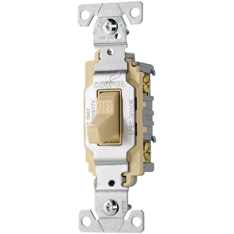 Eaton Wiring Devices CS220V Toggle Switch, 20 A, 120/277 V, Screw Terminal, Nylon Housing Material, Ivory