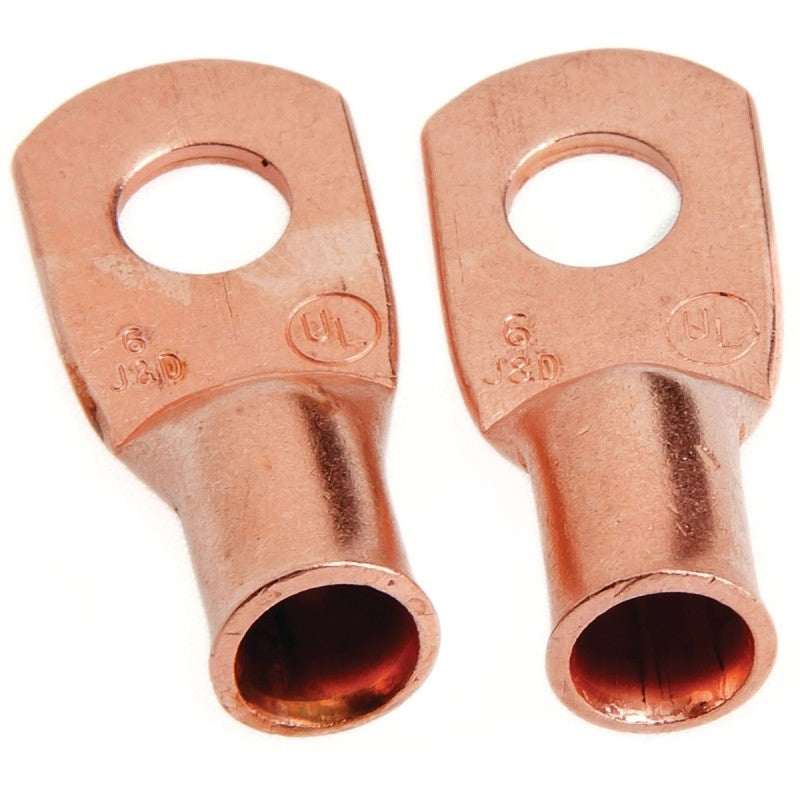 Forney 60091 Series Cable Lug, For: #6 Cable, 1/4 in Stud, #6 Wire, Copper