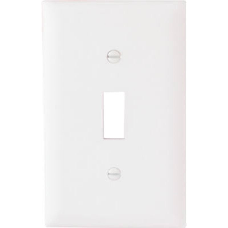 Legrand TradeMaster TP TP1WCP10 Switch Wallplate, 4.68 in L, 2.93 in W, 1 -Gang, Nylon, White, Smooth