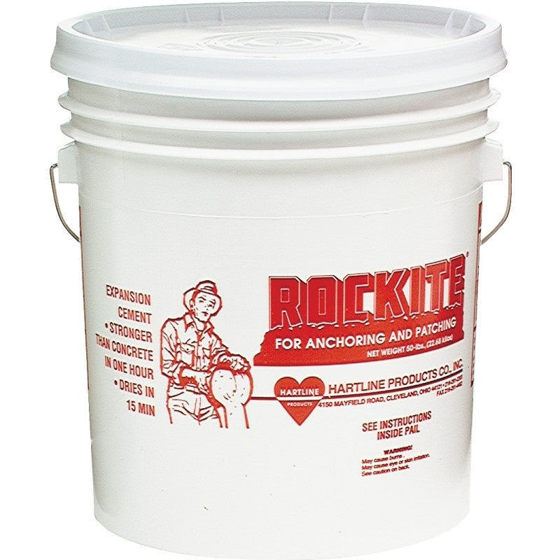 Rockite 10051 Expansion Cement, Powder, White, 1 hr Curing, 50 lb Pail