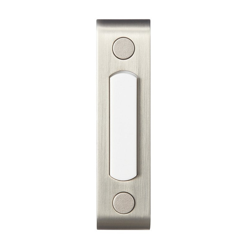 Heath Zenith 18000217 Pushbutton Doorbell, Wired, Rectangular, Silver
