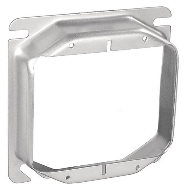 Southwire 52C19-UPC Device Ring, 1 in L, 4 in W, Square, 2-Gang, Steel, Silver, Galvanized