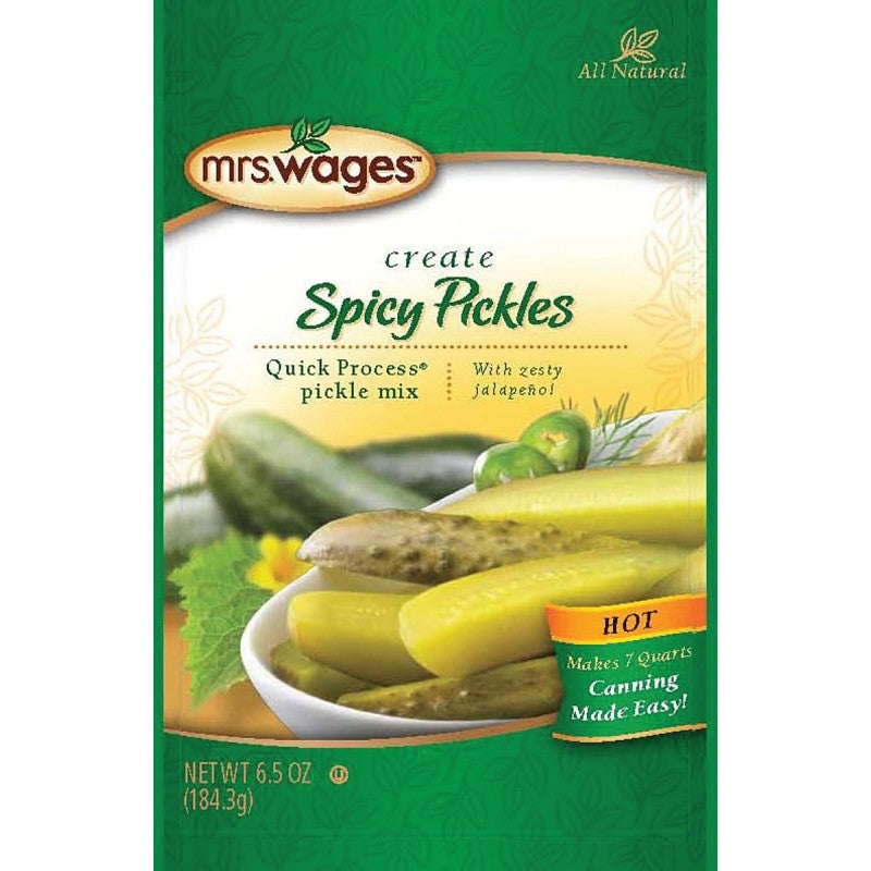 Mrs. Wages W655-J7425 Hot Spicy Pickle Mix, 6.5 oz Pouch (Pack of 12)