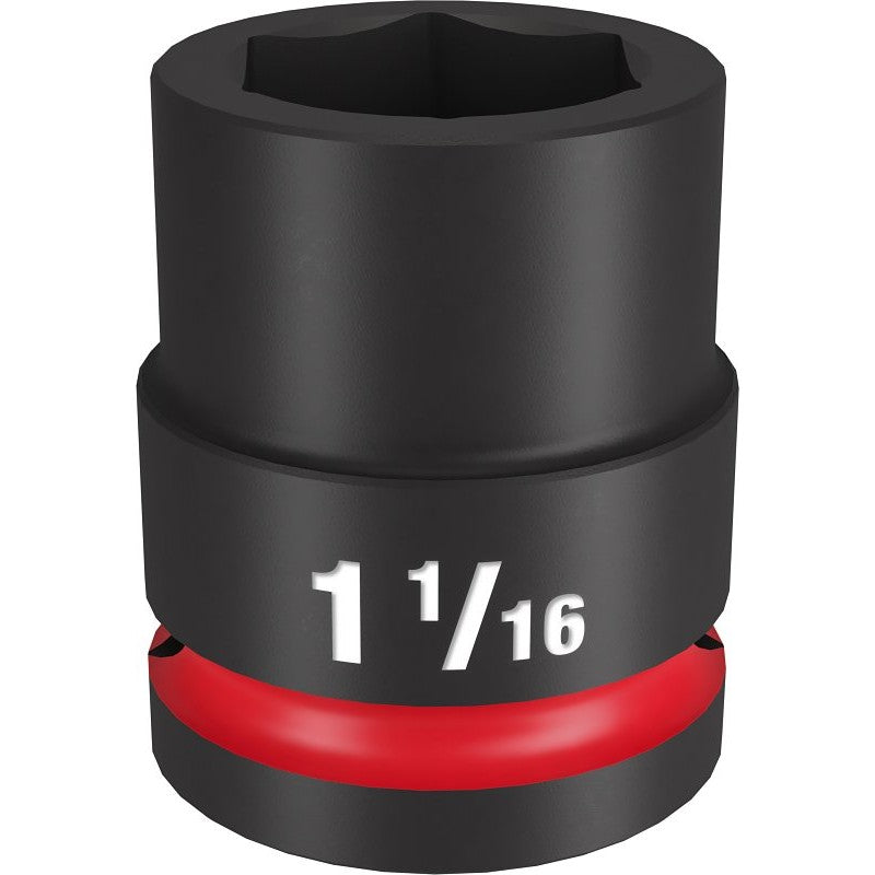 Milwaukee SHOCKWAVE Impact Duty Series 49-66-6308 Shallow Impact Socket, 1-1/16 in Socket, 3/4 in Drive, Square Drive
