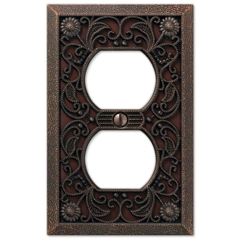 Amerelle 65DDB Wallplate, 4-1/2 in L, 2-13/16 in W, 1 -Gang, Metal, Aged Bronze (Pack of 4)