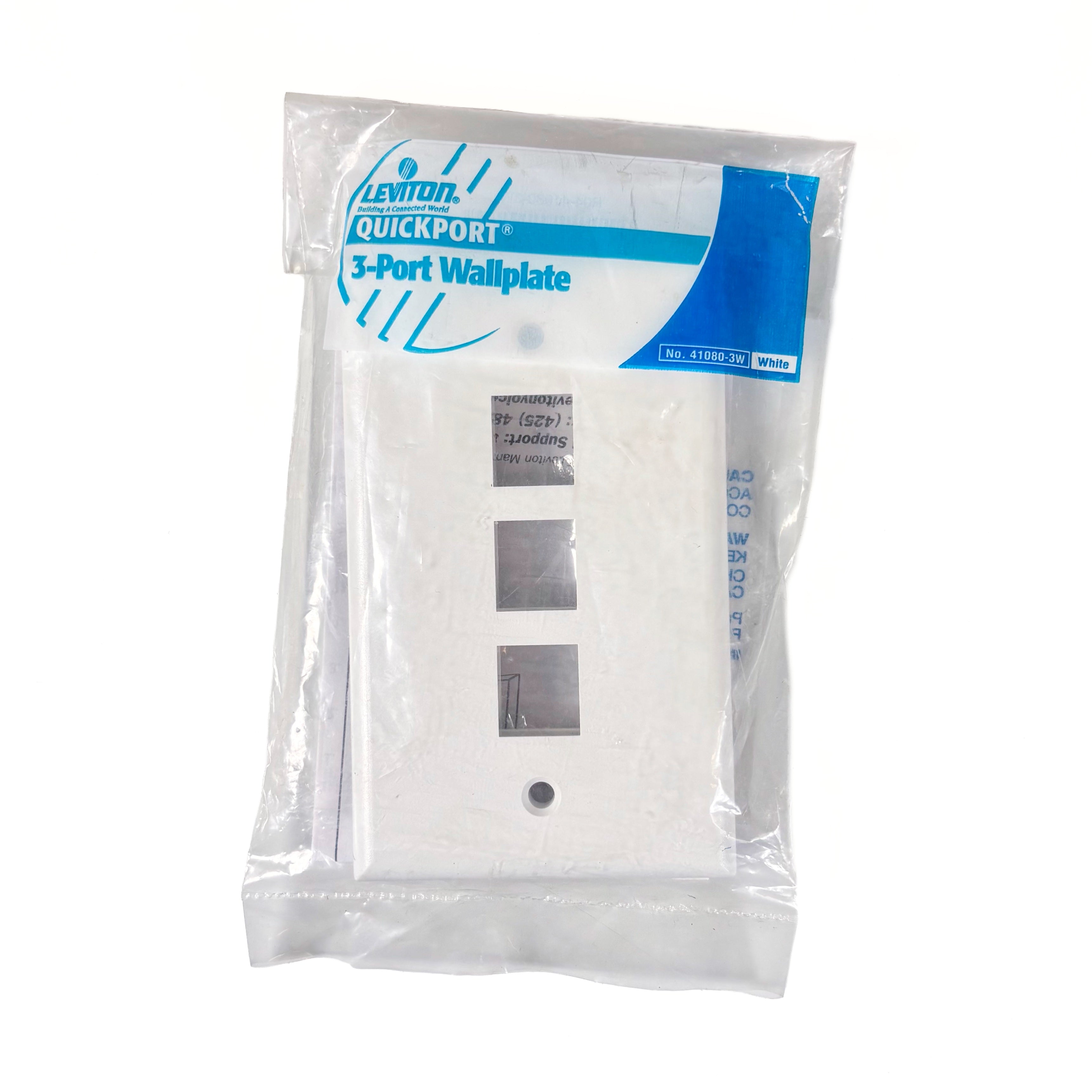 White 3 Port Wall Plate