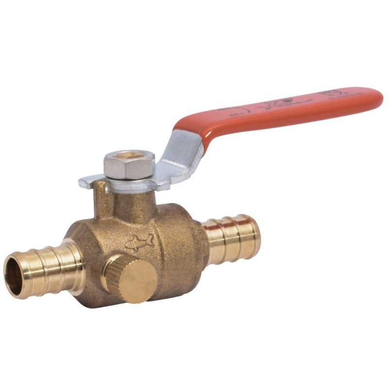 SharkBite 24612LFA Ball Valve, 1/2 in Connection, Barb, 200 psi Pressure, Brass Body